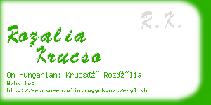 rozalia krucso business card